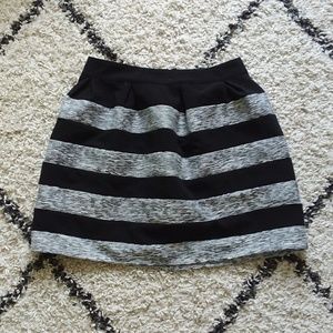 Alya black and sliver striped skirt